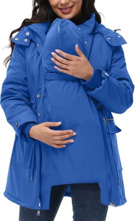 Generic 3 In 1 Jacket Maternity Coat Women, Waterproof Thicken Quilted Baby Wearing Coat Hooded Puffer Down Jacket Parka With Pockets Winter Pregnancy Clothin