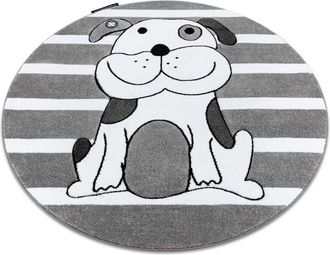 RugsX Rugsx - Alfombra Petit Puppy Perrito Cachorro C&iacute;rculo Gris Grey Circulo 140 Cm