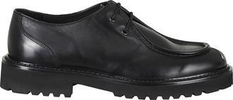 Doucal's Black Parabout Smooth Leather Lace-Up Derby Shoes