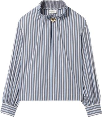 Claudie Pierlot Top a righe in cotone - Blu