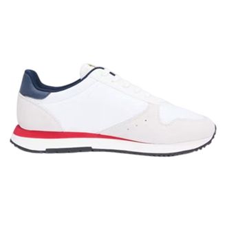 Tommy Jeans Leren hardloopschoenen voor heren (Rood/Wit/Blauw)