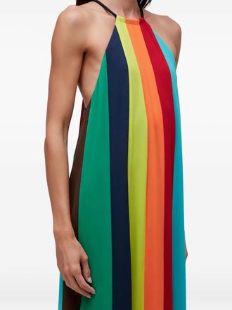 Osklen rainbow-stripe halter-neck maxi dress - Blue