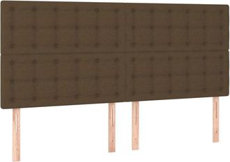 vidaXL Cabeceros 4 Unidades De Tela Marr&oacute;n Oscuro 80x5x78/88 Cm Vidaxl