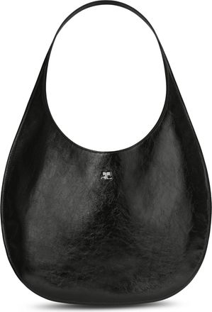Courr&egrave;ges Crescent-Shaped Flat Tote Bag with Glossy Finish