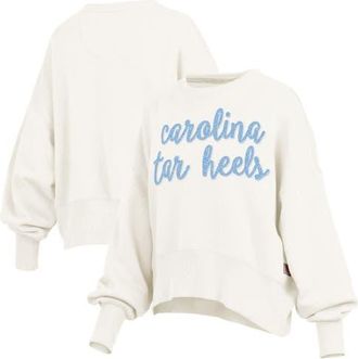 Pressbox Womens Pressbox Cream North Carolina Tar Heels Oversized Chelsea Waist Length Pullover Sweatshirt at Nordstrom, Size Xx-Large