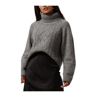 Notre-V Nv-Enide Turtleneck - Dames - Coltruien - Grijs - 2XL - Wol - Truien & Vesten