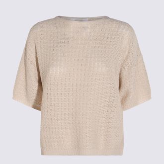 Antonelli Beige Linen And Cotton Top