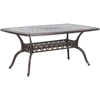 Beliani Beliani - Tavolo da Pranzo da Giardino Rettangolare in Alluminio Marrone 102 x 165 cm Lizzano