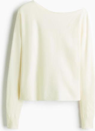 H&M One-Shoulder-Pullover - White