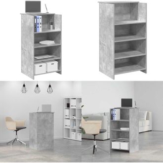 vidaXL Banco Reception Grigio Cemento 55x50x103,5 cm Legno Multistrato - Bancone reception - Archiviazione