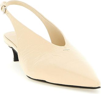 Jil Sander Womens Calfskin Slingback Heel Beige