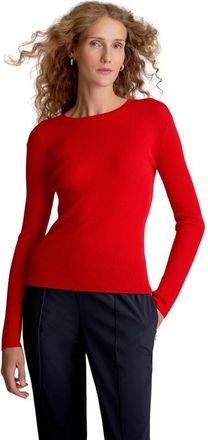 M.M.LaFleur Beck Ribbed Merino Sweater in Candy Apple at Nordstrom, Size X-Small