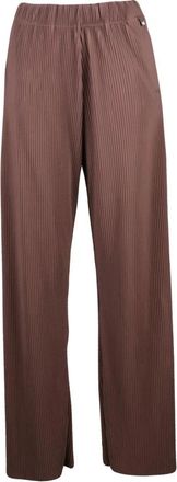 Herno Broeken, Dames, Bruin, S, Polyester, Tuta Plissettata Wide Broeken