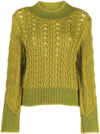 Paula Canovas Del Vas cable-knit jumper - women - Cotton - S - Green