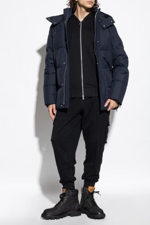 Moose Knuckles Down Jacket With Detachable Hood, Mens, Navy Blue