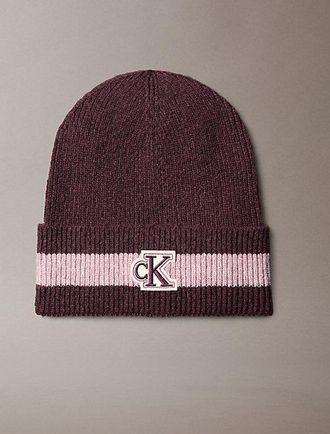 Calvin Klein Gorro De Punto A Rayas Con Monograma