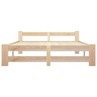 Berkfield Home Elegant Bed Frame Solid Pine Wood 140x200 cm in Natural