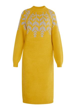 Usha Maxi-gebreide jurk Dames Kerrie veelkleurig