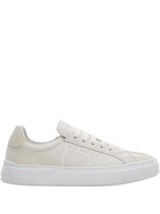 Ferragamo Gancini suede sneakers - White