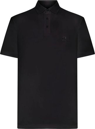 Giorgio Armani Tops, Heren, Zwart, 3Xl, Katoen, Polo shirt van puur interlockkatoen met geborduurd logo