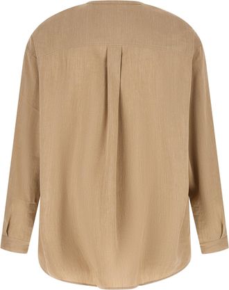 Jacquemus Mens Beige Linen Blouse