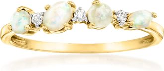 RS Pure by Ross-Simons Opal and Diamond Ring in 14kt Yellow Gold