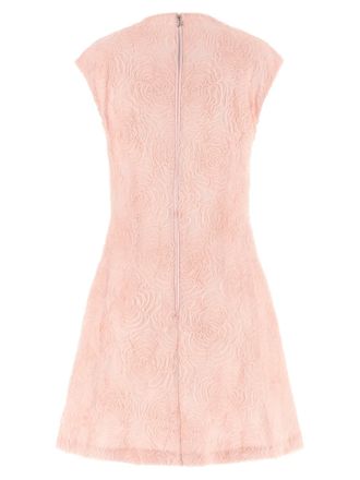 Rotate Floral Mesh Dress - pink