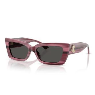 Jimmy Choo London Sunglasses, female, Purple, 54 MM, Striped Cat-Eye Sunglasses with Rhinestone Logo