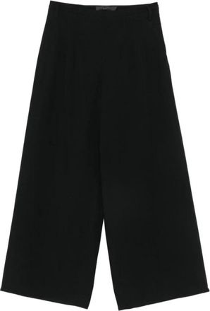 Sir. Wijde Pantalon met Plooi - Dames - Wijde Broeken - Zwart - S - Broeken