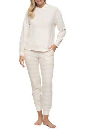 Felina Jolie Thermal Knit Hoodie Pajamas in Whisper White at Nordstrom Rack, Size Large