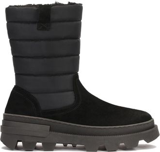 Kazar Zwarte herensneeuwlaarzen gemaakt van gecombineerde materialen - Heren - Winterlaarzen - Zwart - 44 EU - Leer - Schoenen