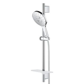 GROHE Rainshower Smartactive 150 Glijstangset - 60cm - ronde handdouche - 3 straalsoorten - gladde doucheslang - met zeepschaal - chroom