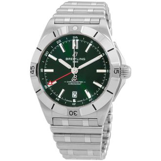 Breitling Pre-owned Breitling Chronomat GMT Automatic Chronometer Green Dial Mens Watch A32398101L1A1