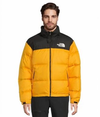 The North Face Retro Nuptse Jacket In Summit Gold/ Black