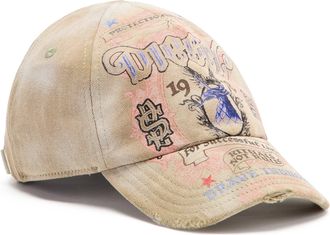 Diesel Distressed baseball cap with logo print - Caps - Man - Beige