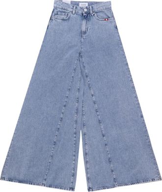 Amish Wide Jeans - Dames - Loose Fit Jeans - Blauw - W30 - Denim - Jeans