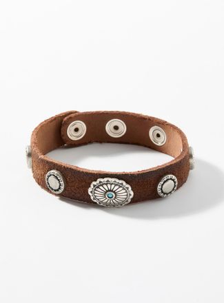 Alberto Luti Mens Western medallion suede bracelet