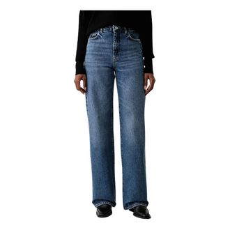 Patrizia Pepe High-waisted Rechte jeans - Dames - Jeans - Blauw - Maat: W30 Katoen