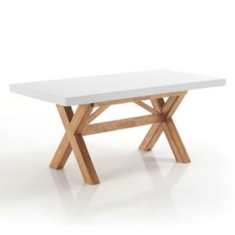 Oresteluchetta Mesa extensible madera blanca roble 80x85x180-360 cm