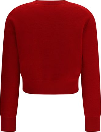 Tory Burch Womens Wool Sweater Red Wool; Polyester