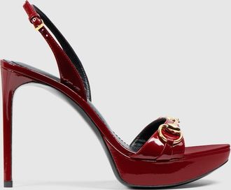 Gucci Womens Donna Platform Sandal, Bordeaux, Leather