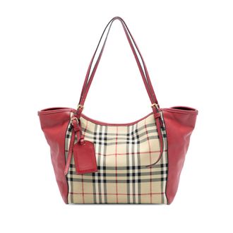 Burberry Tweedje Klein Haymarket Check Canvas en Leer Canterbury Tote