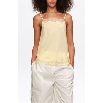 Bimba & Lola Lace Strappy Top in Light Yellow at Nordstrom, Size Xx-Small Eu