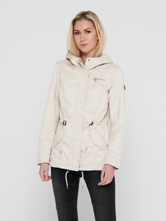 Only Parka ONLY ONLLORCA CANVAS PARKA CC OTW, Damen, Gr. XS, gelb (moonbeam), Web, Obermaterial: 80% Polyester, 20% Baumwolle, unifarben, ca. Mitte Obersch