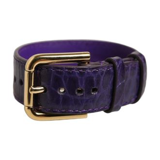 Dolce & Gabbana Cintur&oacute;n de Piel con Estampado de Cocodrilo - Accessories - Mujer - P&uacute;rpura - ONE SIZE