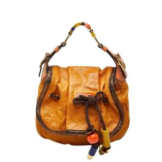 Louis Vuitton Pre-owned Kalahari PM Leren Python Handtas - Dames - Pre-owned - Oranje - Maat: ONE Size Leer
