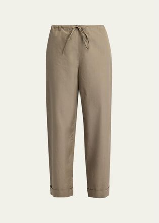 The Row Delano Straight-Leg Cotton Poplin Pants