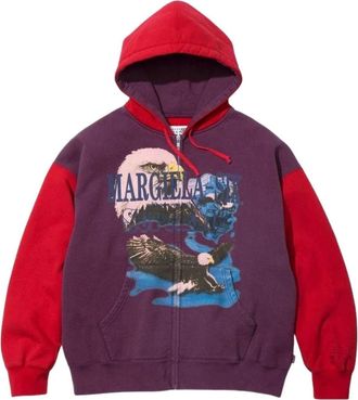 SUPREME x MM6 Maison Margiela Eagle Zip Up Hooded Sweatshirt Red SUP-SS26-101-RED