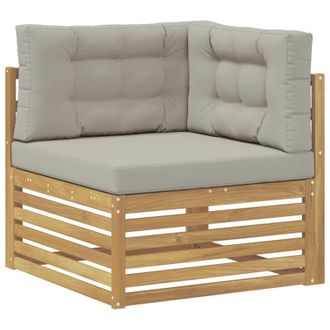 vidaXL Sof&aacute; De Esquina Para Exteriores Madera De Acacia S&oacute;lida Blanco Vidaxl