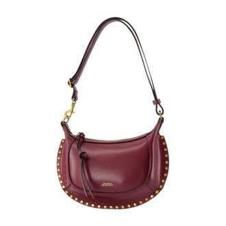 Isabel Marant Womens Oskan Moon Shoulder Bag Burgundy Calfskin